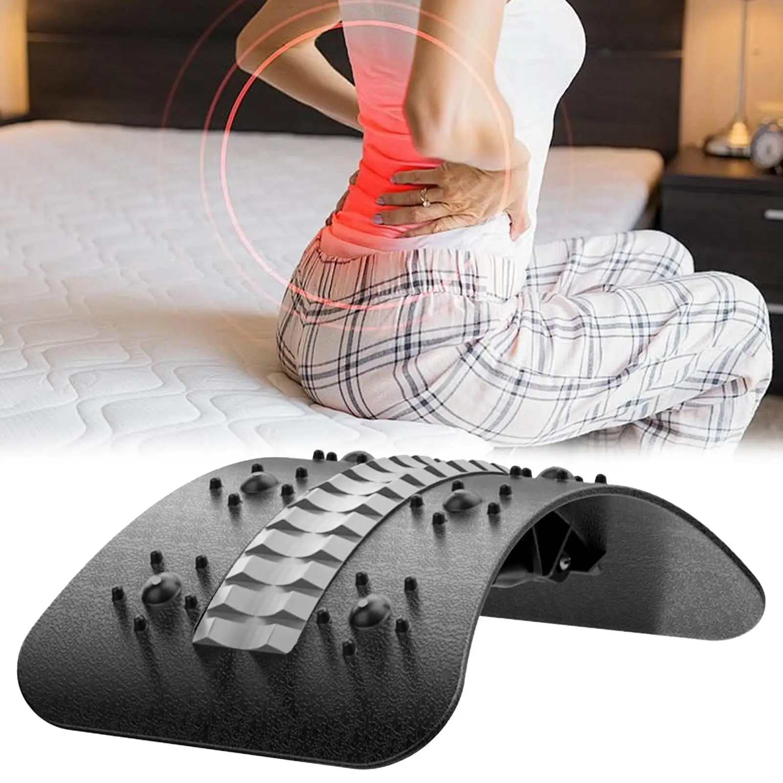 

Back Arch Stretcher Waist Support Relieving Board Adjustable Back Stretcher Massager for Workout Recovery Sleeping Car Pilates