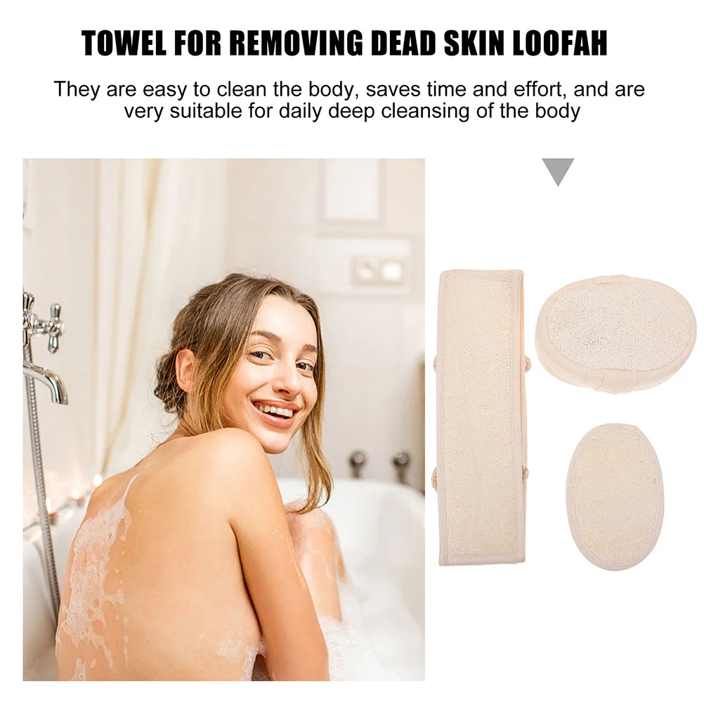 

2 Sets Loofah Bath Towel Skin Cleaning Back Scrubber Shower Wipe Exfoliating Cotton Reusable Long Lasting Gentle