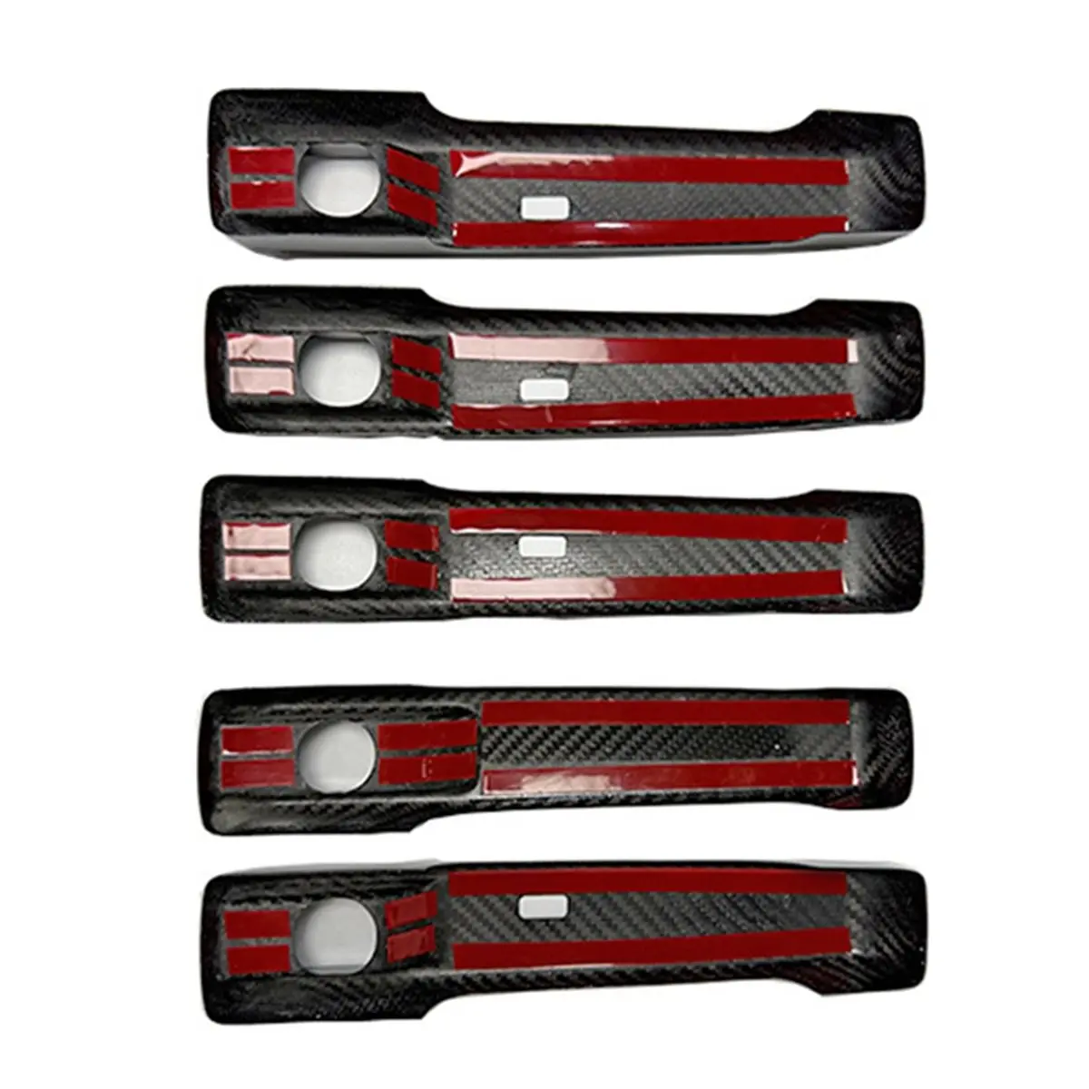 #97V (Carbon Fiber Pattern)5pcs Real Carbon Exterior Door Handle Cover Trim for Mercedes Benz,Automotive Parts & Accessories