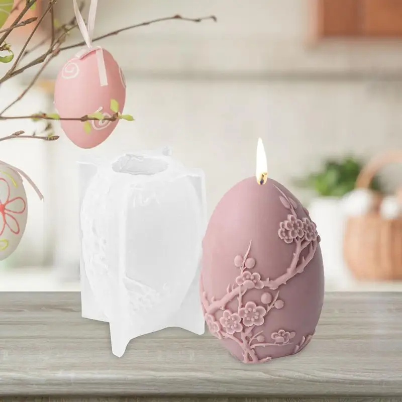 Egg Candle Mold Handmade Candle Making Mould 3D Embossed Egg Design Candle Mould DIY Aromatherapy Wax Candle Mold For Fondant