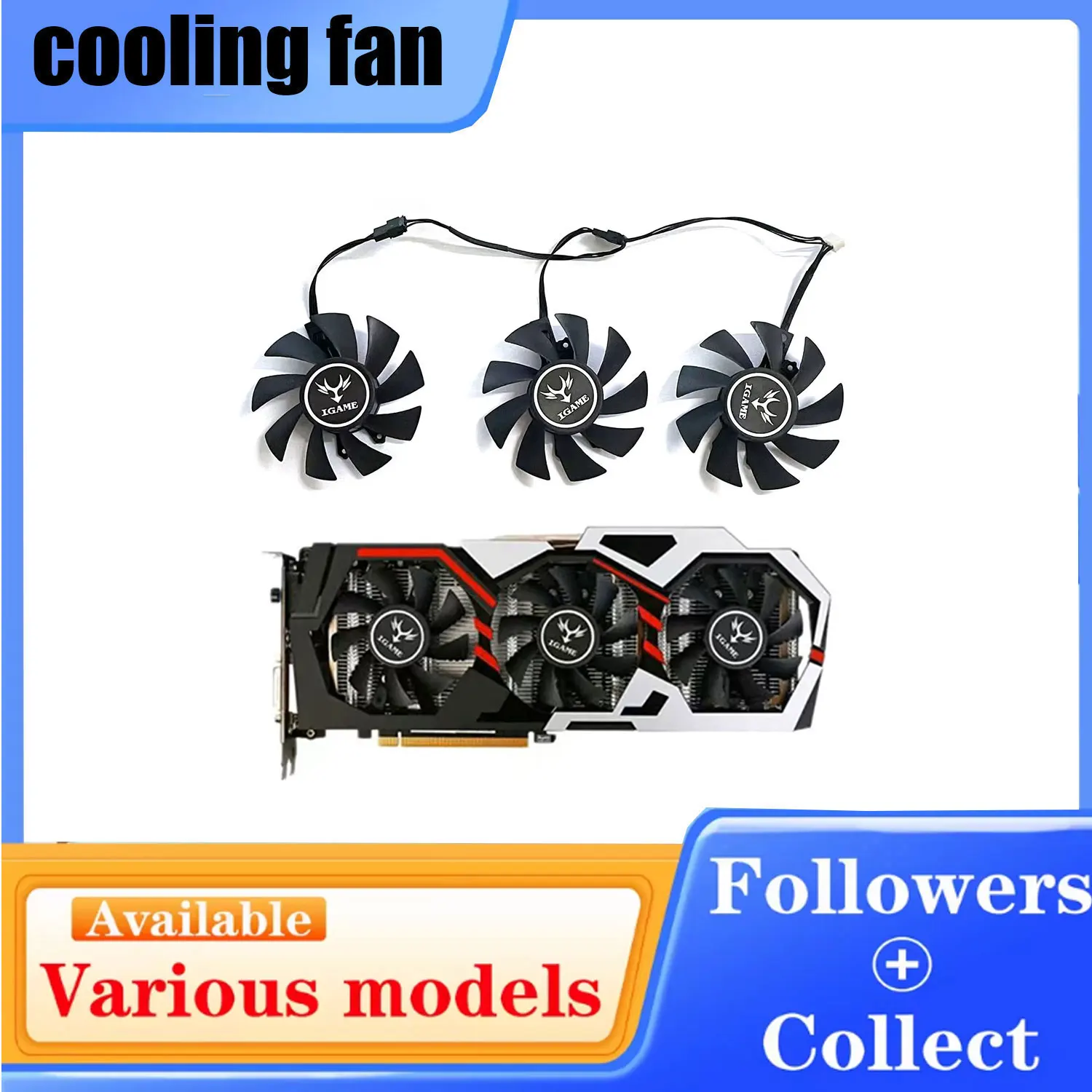 75MM 4PIN GTX1070 GTX1080 GPU fan suitable for Colorful iGame GeForce GTX 960 1060 1070 1080 graphics card