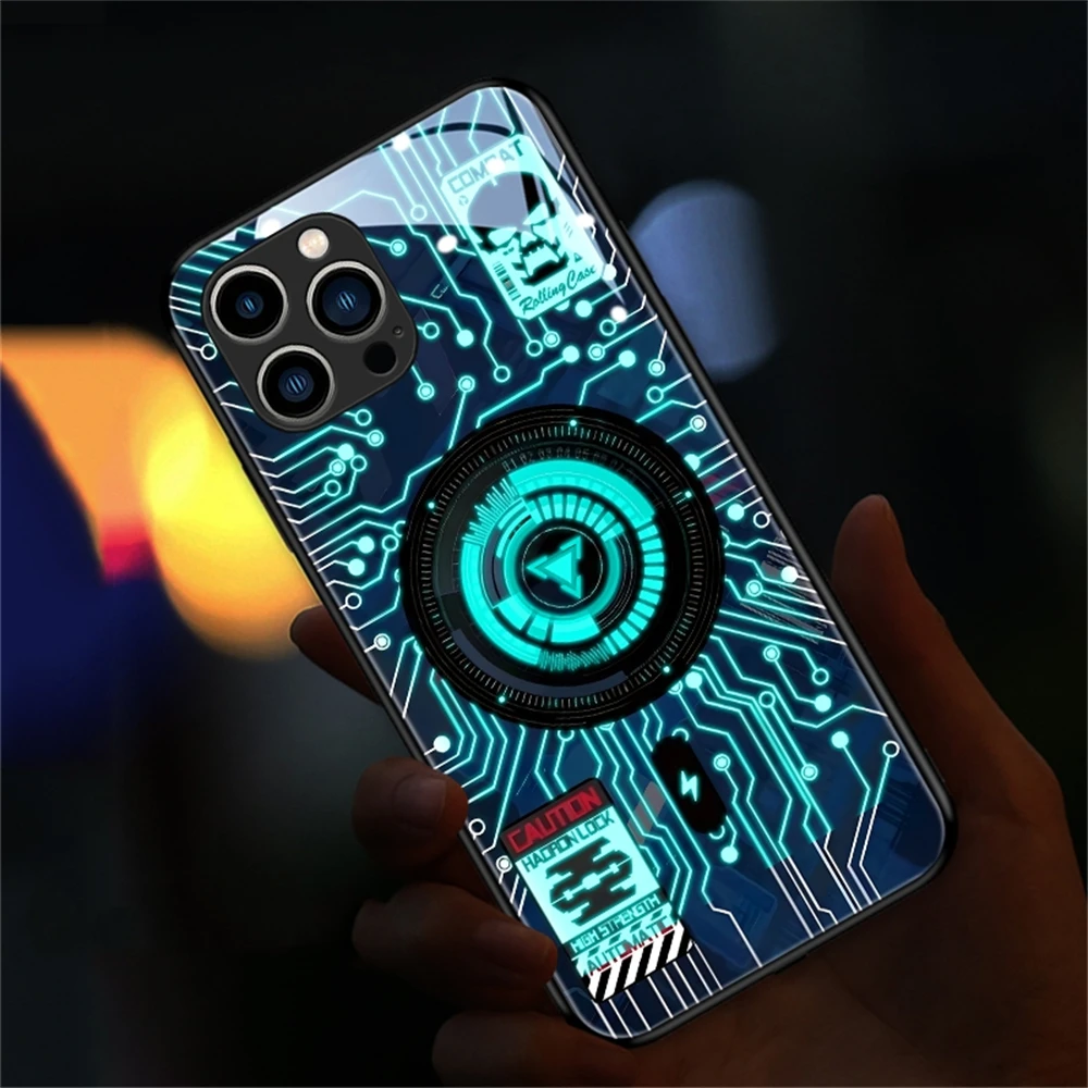 PCBA Design LED Flash Case Calling Light UP Cover Fundas For iPhone 16 15 14 13 12 11 Pro Max Mini X XS XR SE2020 Plus