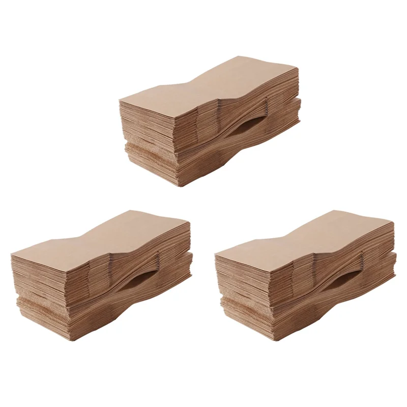 

A50I 300PCS Square Bottom Food Paper Bags Kraft Paper Bags Breakfast Paper Bags For Food