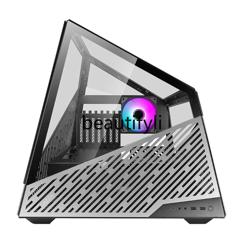 1 The new pyramid supports 4090 graphics card size, double water-cooled figure, transparent four-sided glass.