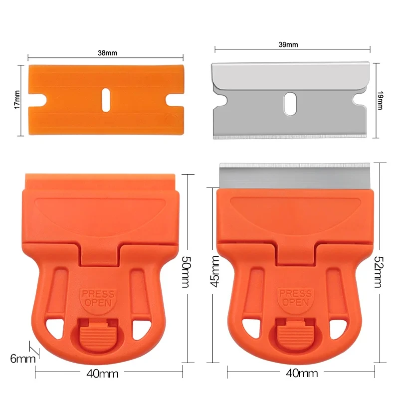 Scraper With A Blade One-Sided Razor Painting Scraper Holder Handle Standard Window Tinting Razor Scraper Tool Remover Cleaner