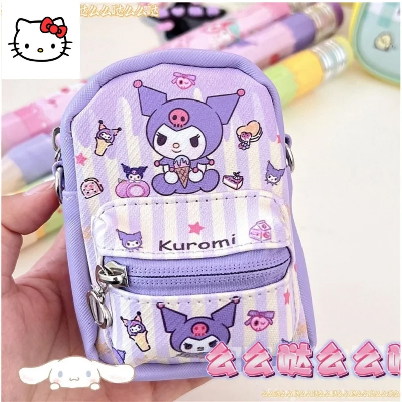 hello kitty kuromi Sanrio kawaii cross-body keychain coin purse children adult coin headphones women's bag PU anime