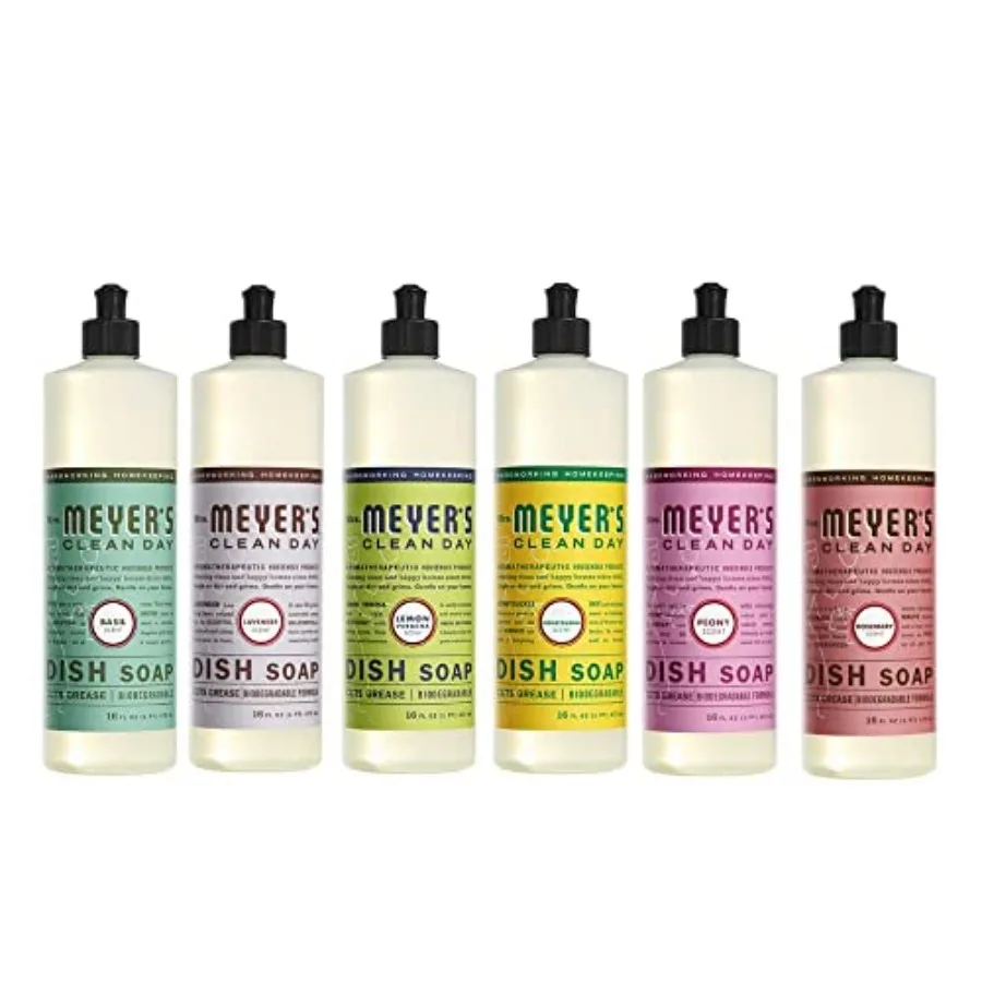 

Mrs. MEYER'S Liquid 6 Scent Bundle 1 Lemon Verbena 1 Lavender 1 Basil 1 Honeysuckle 1 Peony 1 Rosemary 16 FL OZ Each Variety Pa