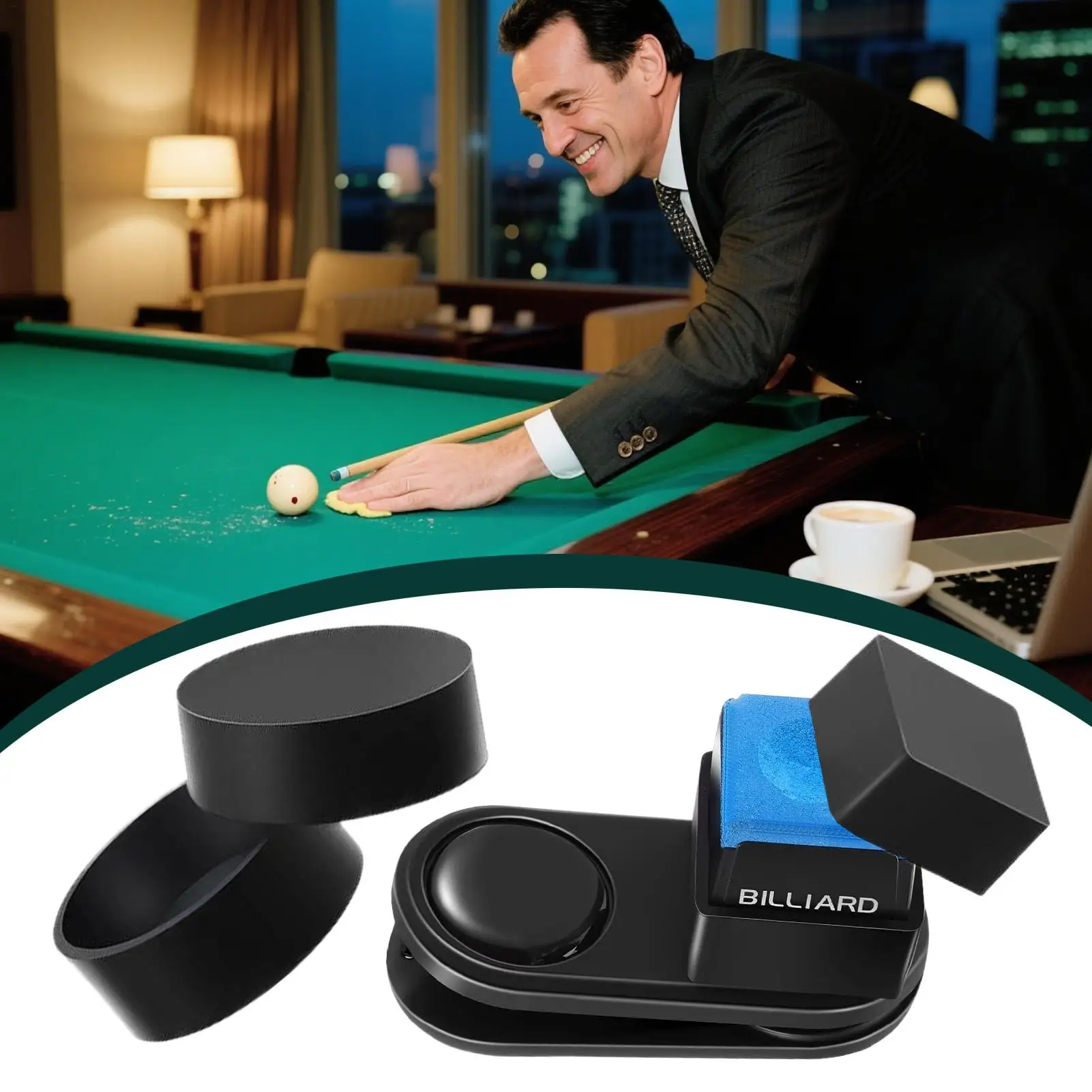 Billiard Cue Chalk Case Strong Magnetic Billiard Chalk Case with Clip Secure Grip Ball Sport Train Supplies Billiard Accessories