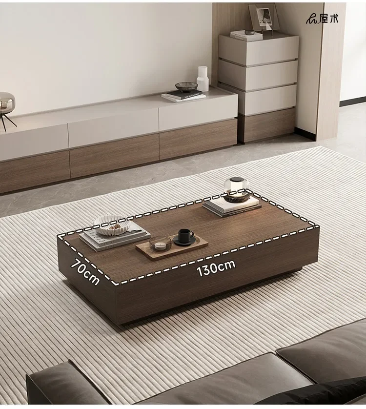 simple coffee table simple modern small  storage tea table side table living room walnut pattern