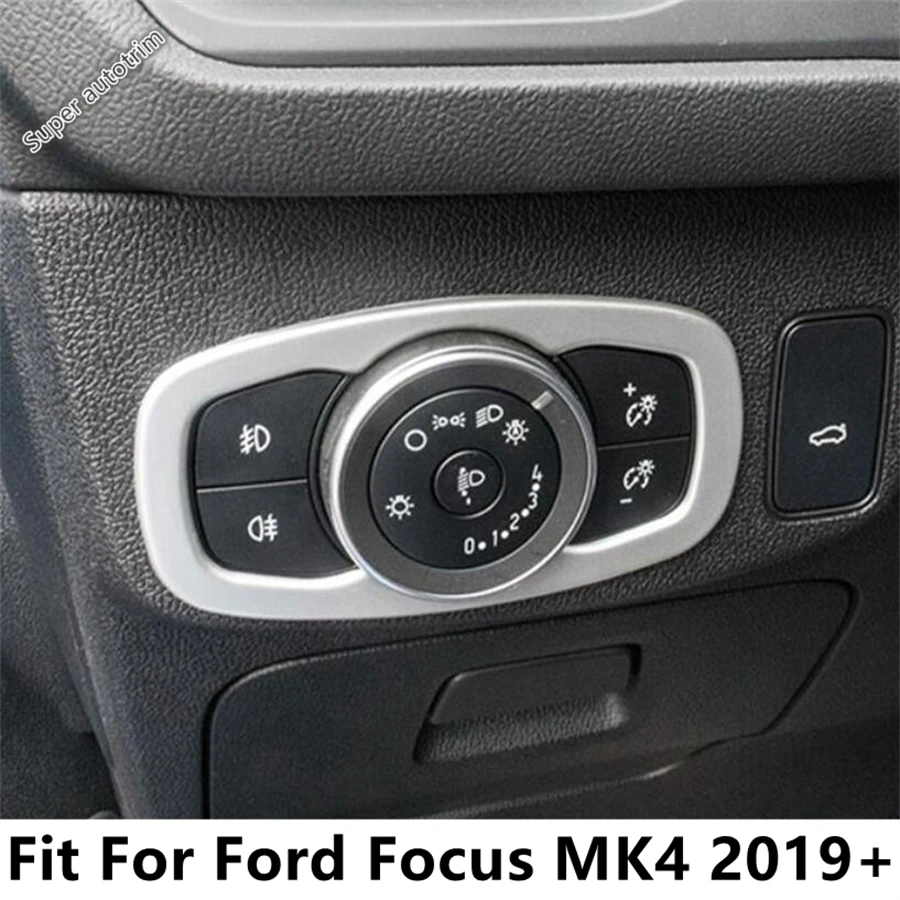 For Ford Focus MK4 2019 - 2024 Car Headlight Head Lamp Switch Button Panel Cover Trim Matte / Carbon Fiber Accessories Interior