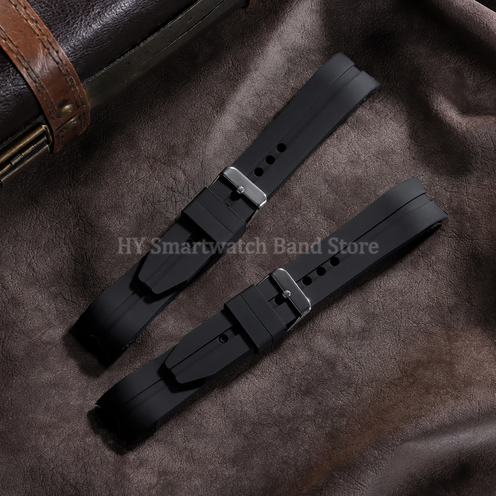 22 مللي متر 24 مللي متر 26 مللي متر حزام ساعة سيليكون ل Seiko ل رولكس منحني نهاية المعصم الفرقة مطاط مقاوم للمياه سوار الرجال النساء الرياضة سوار