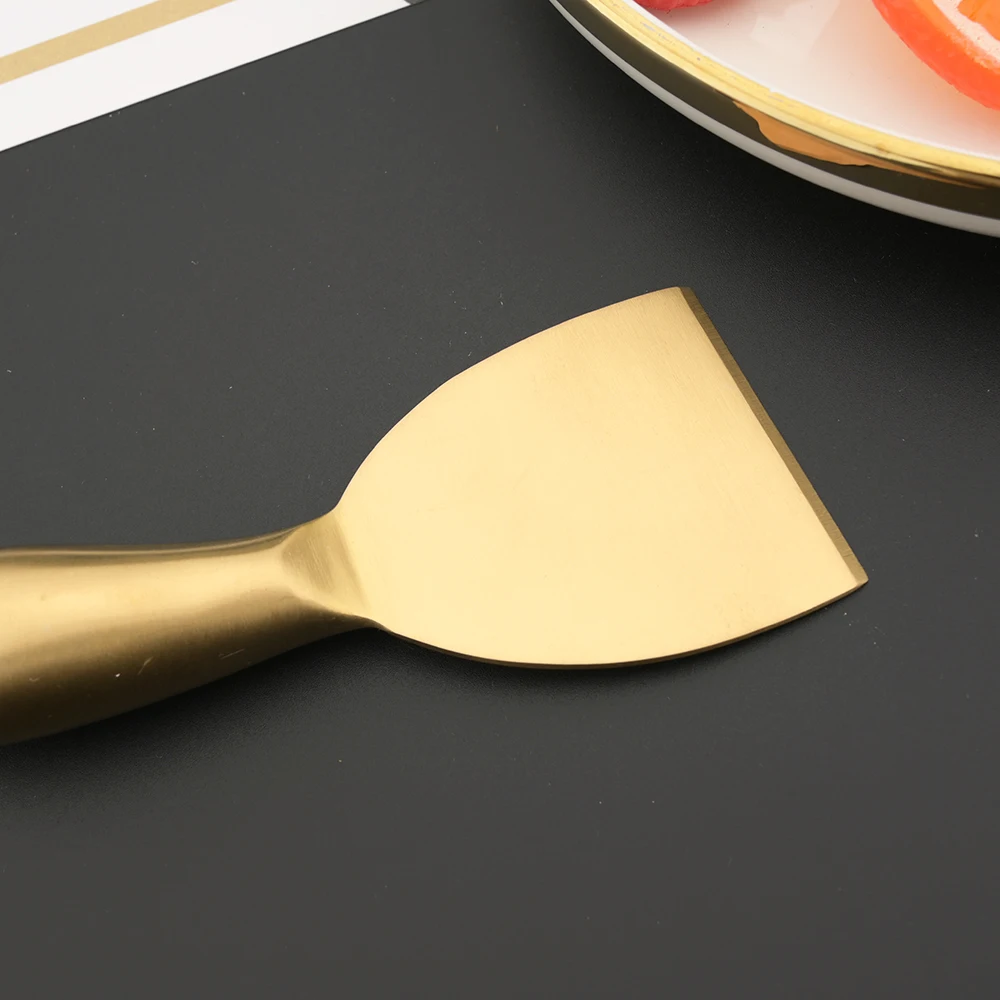 1Pcs Quality Gold Matte Cheese Knives Set Stainless Steel Handle Multi-Use Divider Cheese Knife Butter Spatula Cheese Slicer