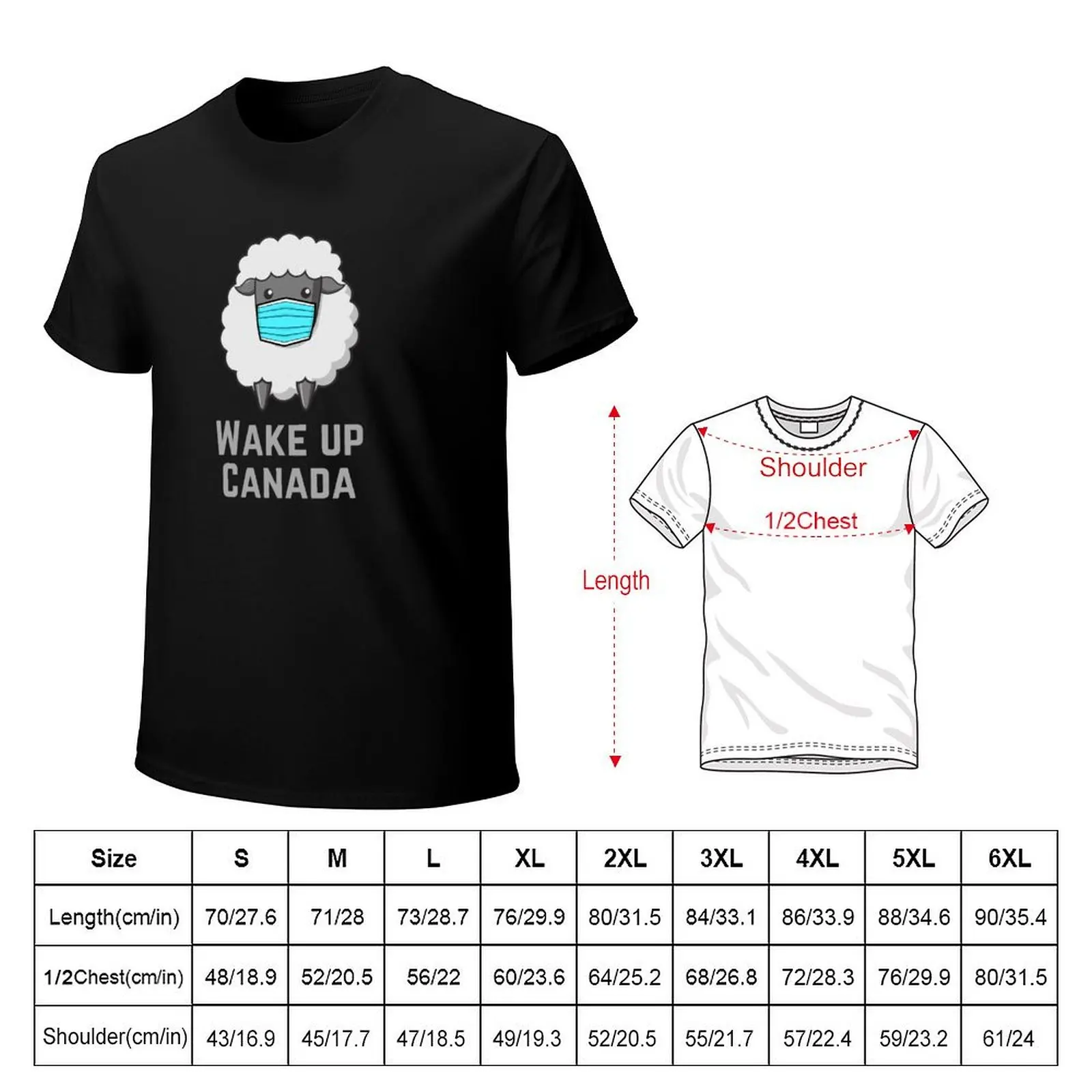Wake up Canada masked sheep T-Shirt Stylish Graphic Short Sleeve Top