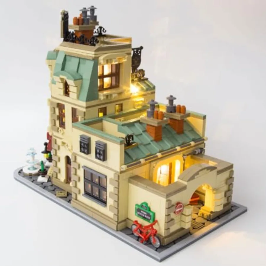 Restaurants in Paris with Lights Building Kit Street Scene Series Building Blocks Set Great Gift for Teens and Adults 3104PCS+