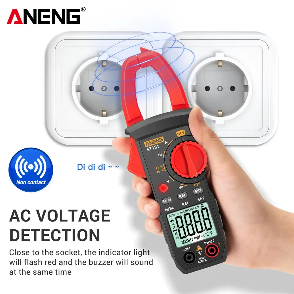 ST181 Digital Clamp Meter 4000 conta DC/AC corrente multimetro amperometro Tester di tensione Car Amp Hz capacità NCV Ohm Test