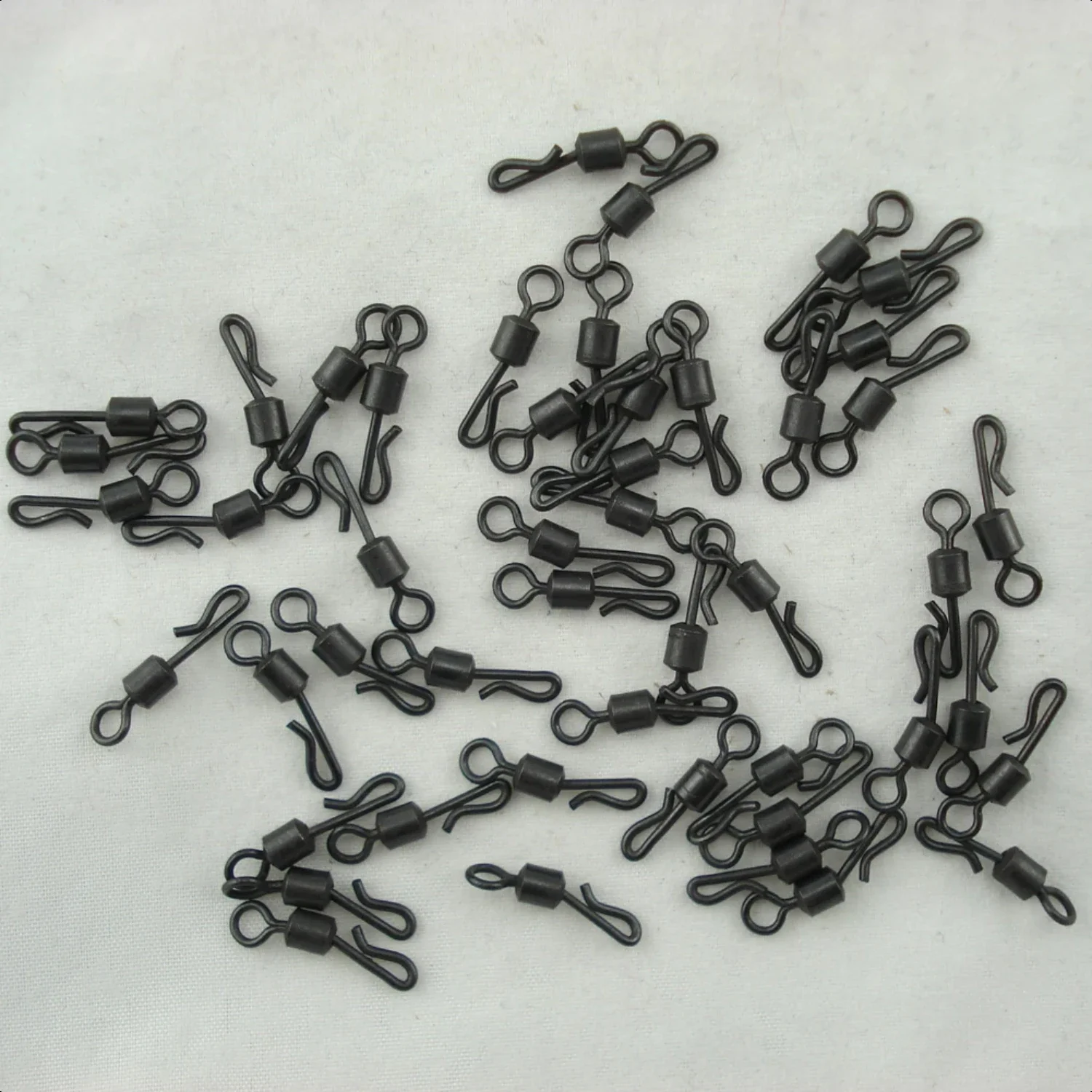 50/100PCS Fishing Barrel Swivel Terminal Tackle Swivel Fishing Connector Q-Shaped Quick Change Carp Fishing Terminal Tackle