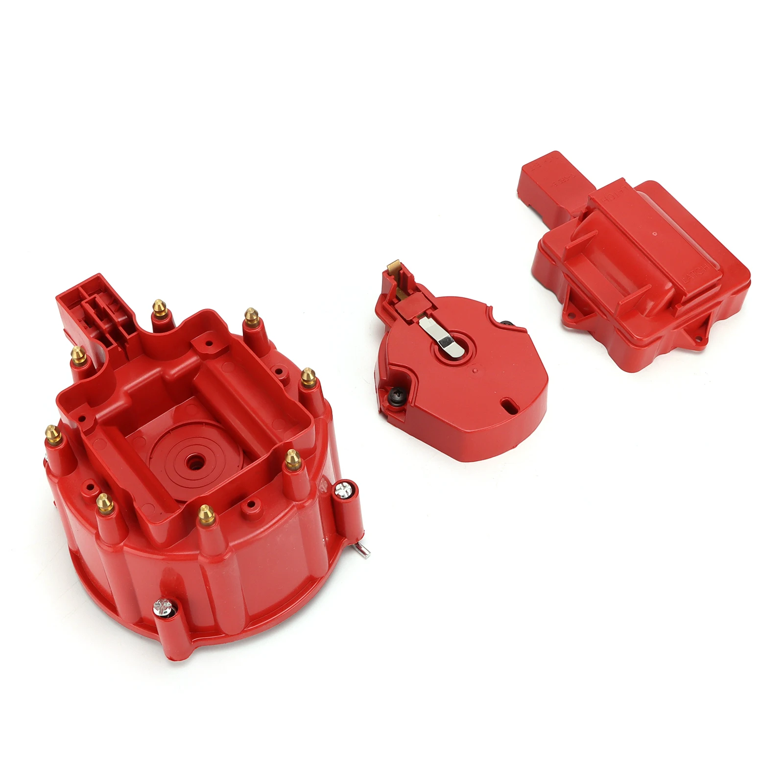 Distributor Cap with Coil Rotor Red Replacement for Chevy V8 265 283 307 327 350 383 396 400 402 427 454 472 502 Engine