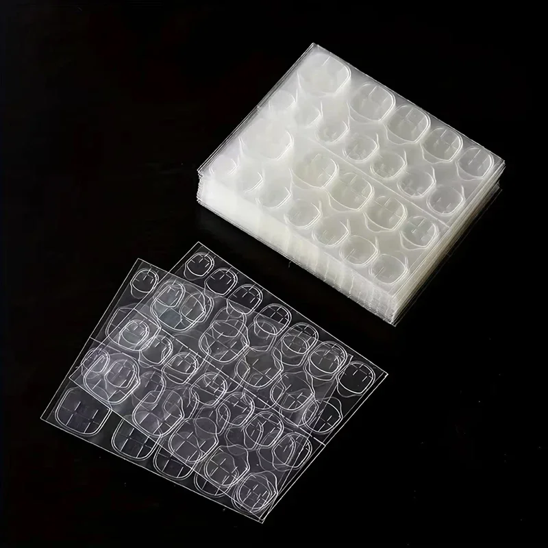 120/240Pcs Double-Sided Jelly Glue Press-On Nails High Viscosity Transparent Waterproof & Durable Matte Finish Fake Nails Glue