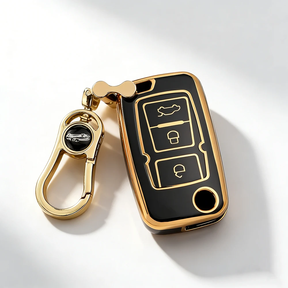 Car Key Fob Case for Geely Emgrand EC7/EU7/GC5/GC6/EC8/EC718/EC715 - Protective Key Cover Holder with Key Chain Auto Accessories