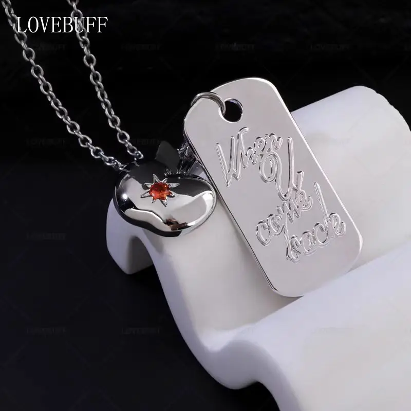 

Anime Love and Deepspace Caleb Cosplay Apple Necklace Cartoon Necklaces Amulet Pendants Garniture Accessories Xmas Gifts