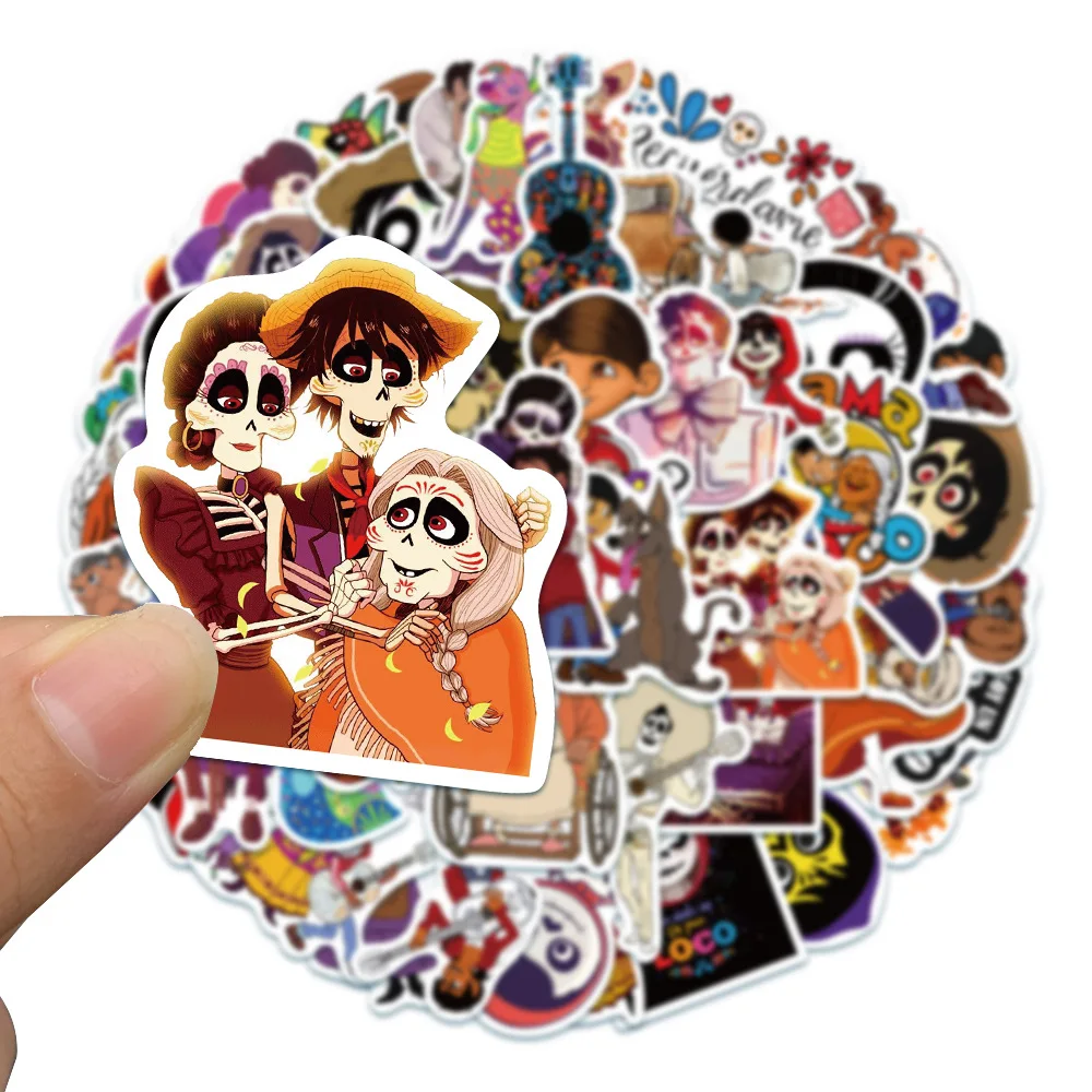 10/30/50PCS Disney Animation Coco Stickers Decals Graffiti Laptop Phone Case Skateboard Car Cute Cartoon Sticker for Kids Toys