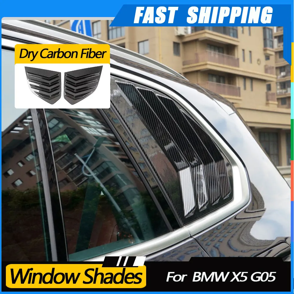 

JMCARCOOL ABS Carbon Fiber Car Rear Side Window Rear Triangle Window Spoiler Louver Trim Car Accessorie For BMW X5 G05 2019-2023