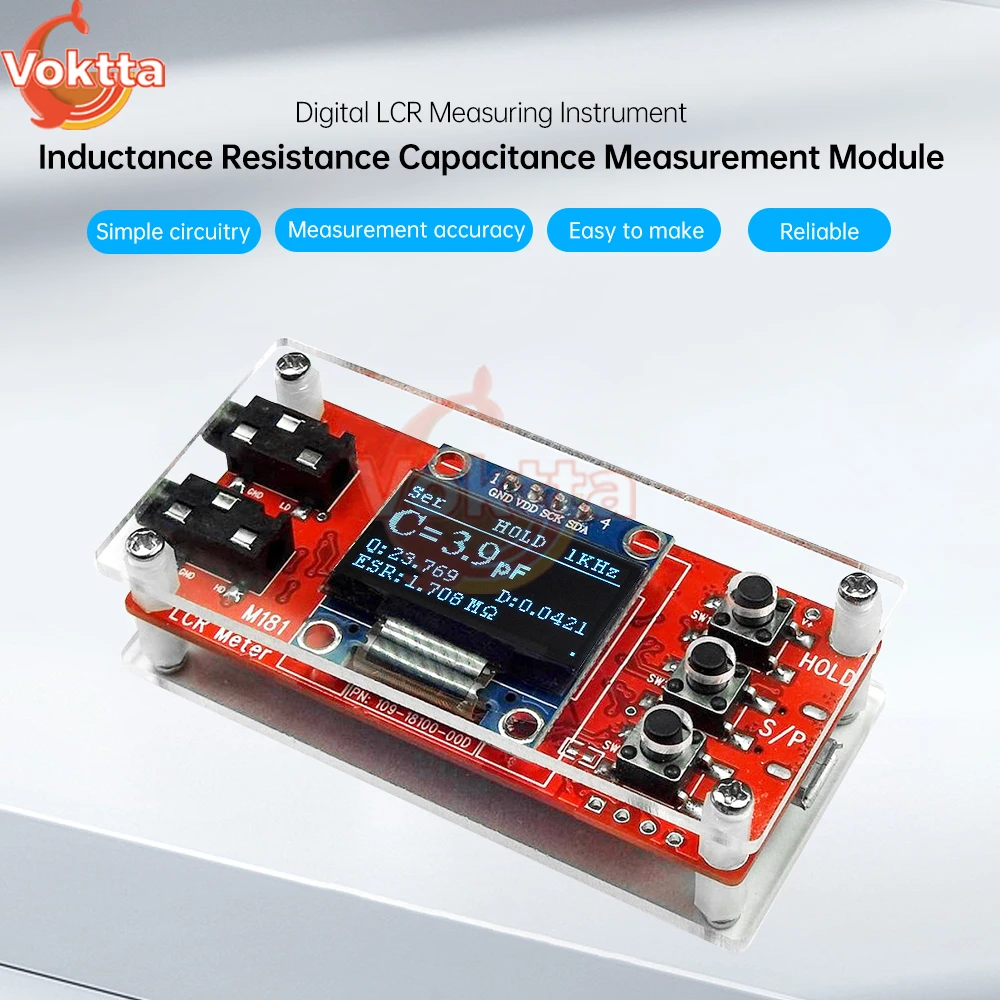 Precisão Indutância Capacitância Medidor Lcr Resistência Tester Faça Você Mesmo Capacitância Freqüência Medidor Kit Eletrônico dc 5v Alta