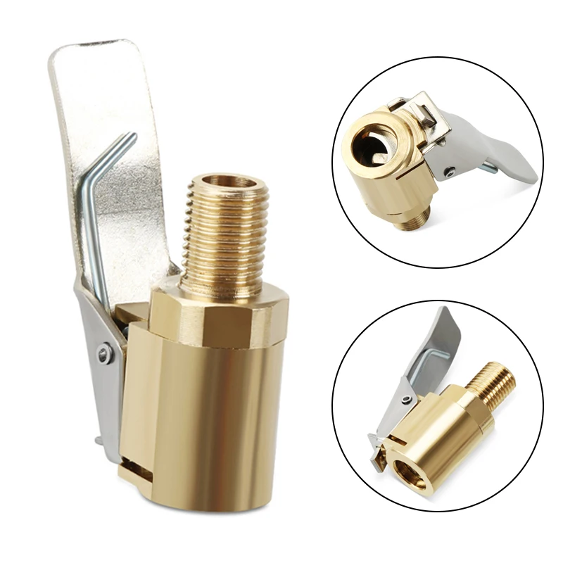 Car Pump Auto Repair Tool Valve Clip Brass 8mm Air Pump Chuck Clip Car Truck Tyre Tire Inflator Valve Connector for Compressor