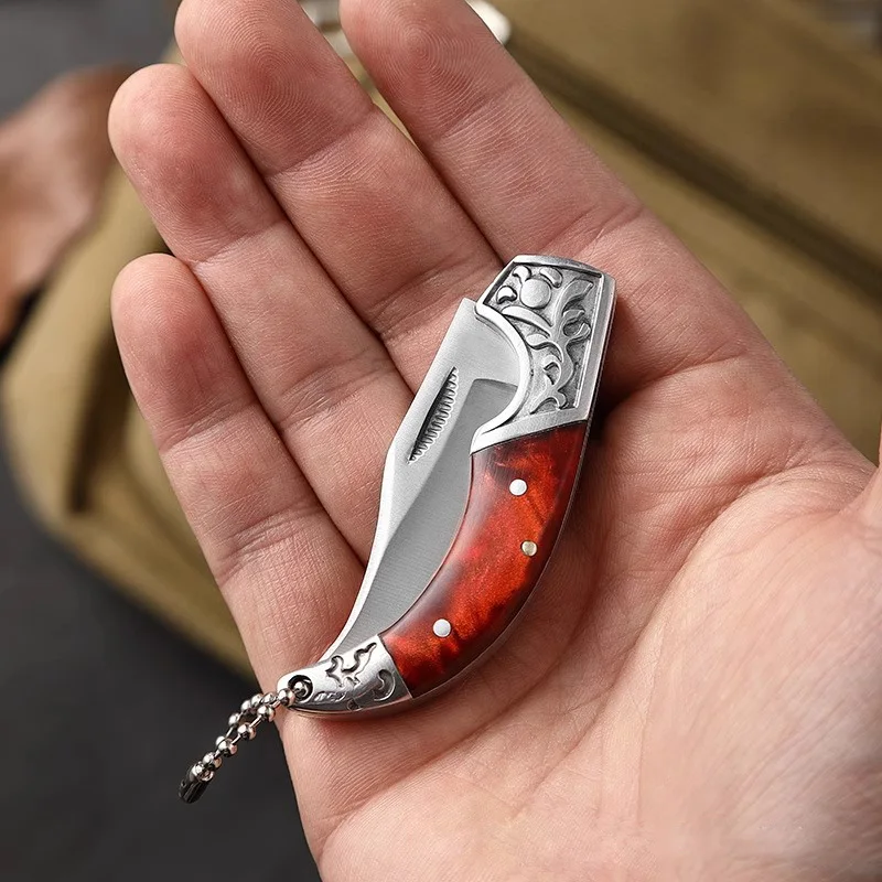 Key chain knife outdoor portable folding fruit knife multi-functional mini EDC pendant knife fruit knife knife folding knife