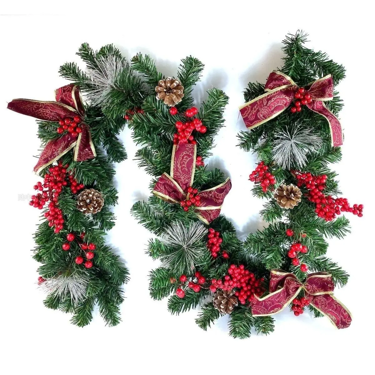 

Christmas Decoration Flexible Simulated Flower Wreath Window Display Rattan 2.7m Encrypt PVC Decorate Stairs Railing Fireplace