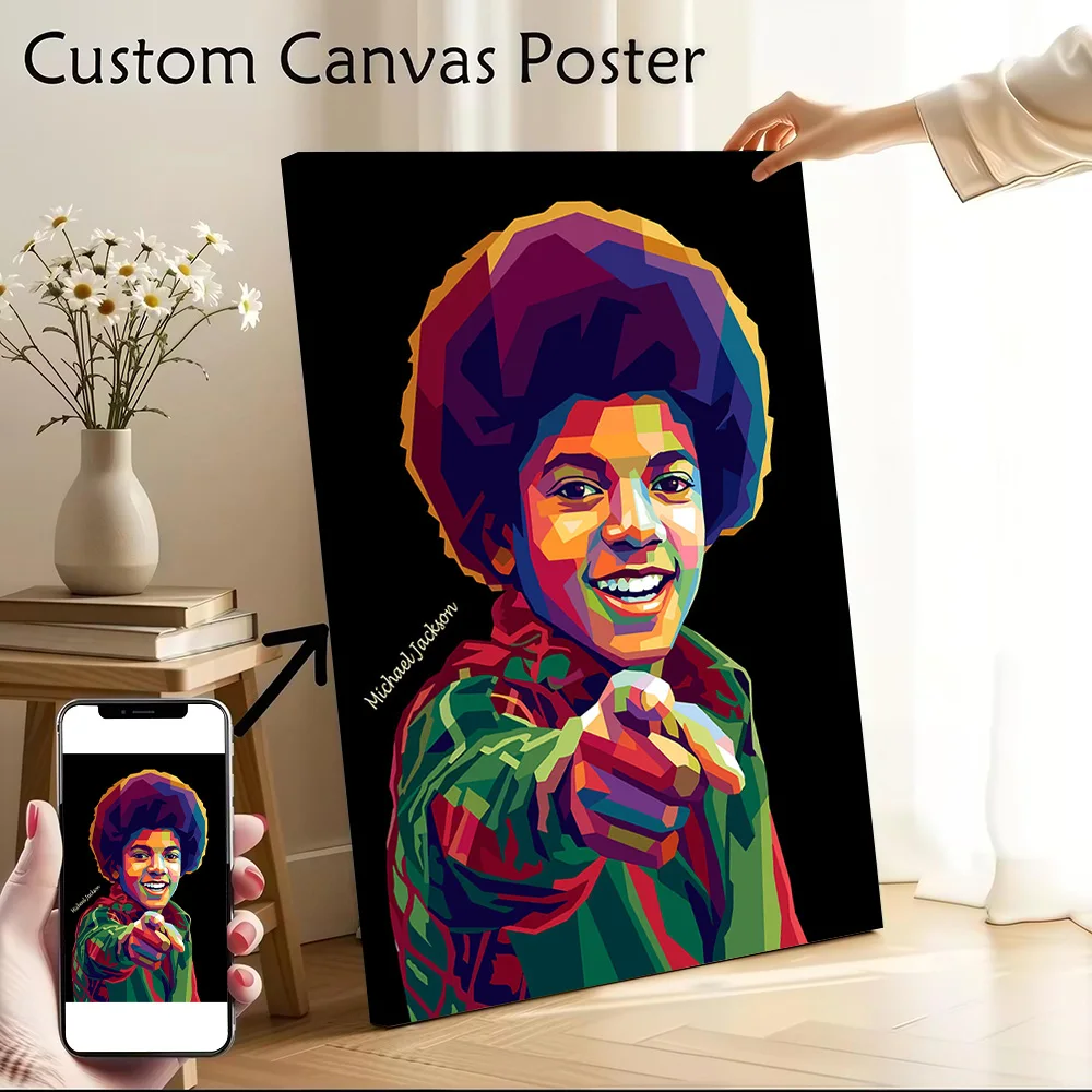 Michael Jackson Pop Art Portrait Printed Canvas Poster Personalized High Quality Wall Art Paintings for Home and Decoration Room