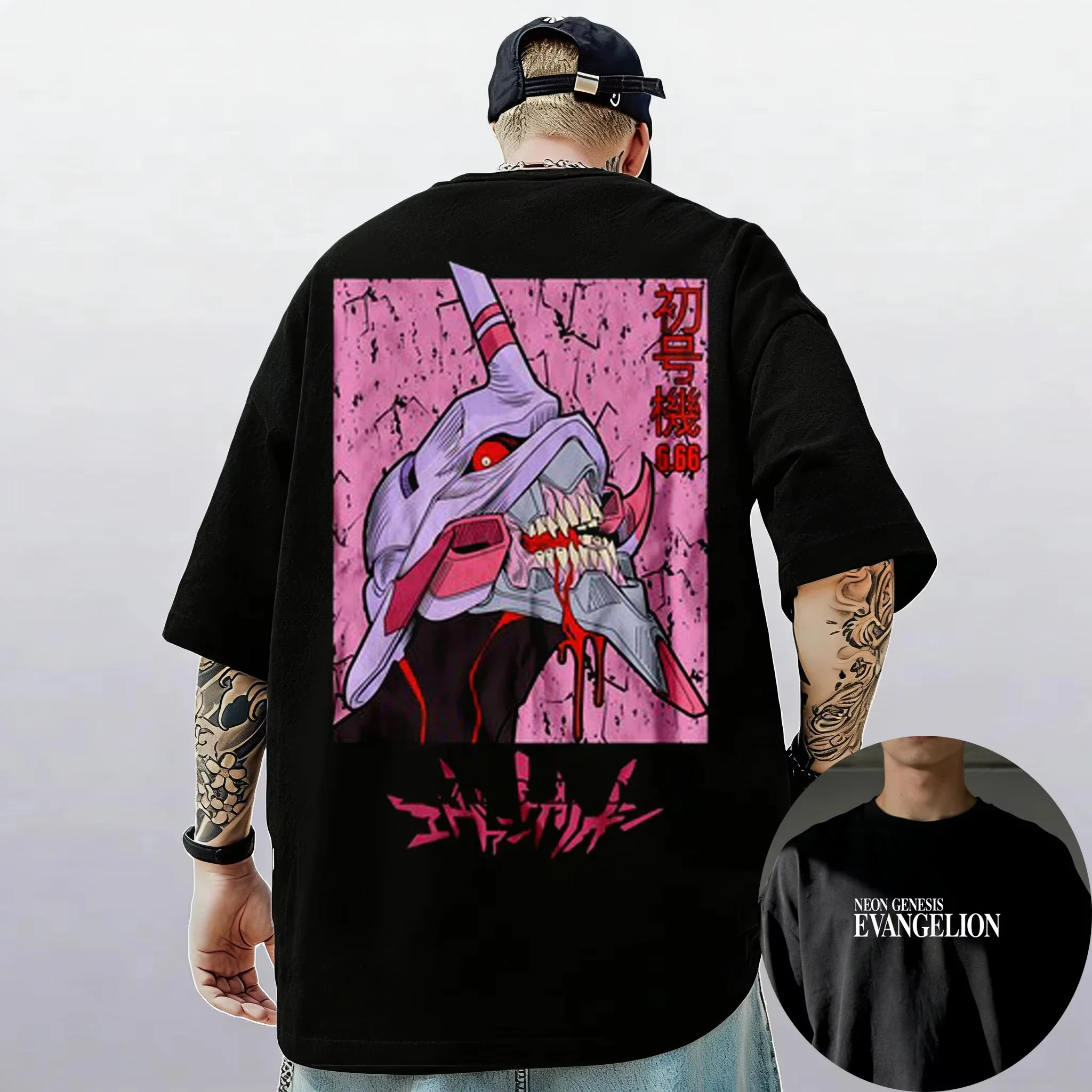 Neon Genesis Evangelion Ayanami Rei Asuka Classic Style Short Sleeve T-shirt Men's Clothing Women 2026 Summer Cotton Tee Tops