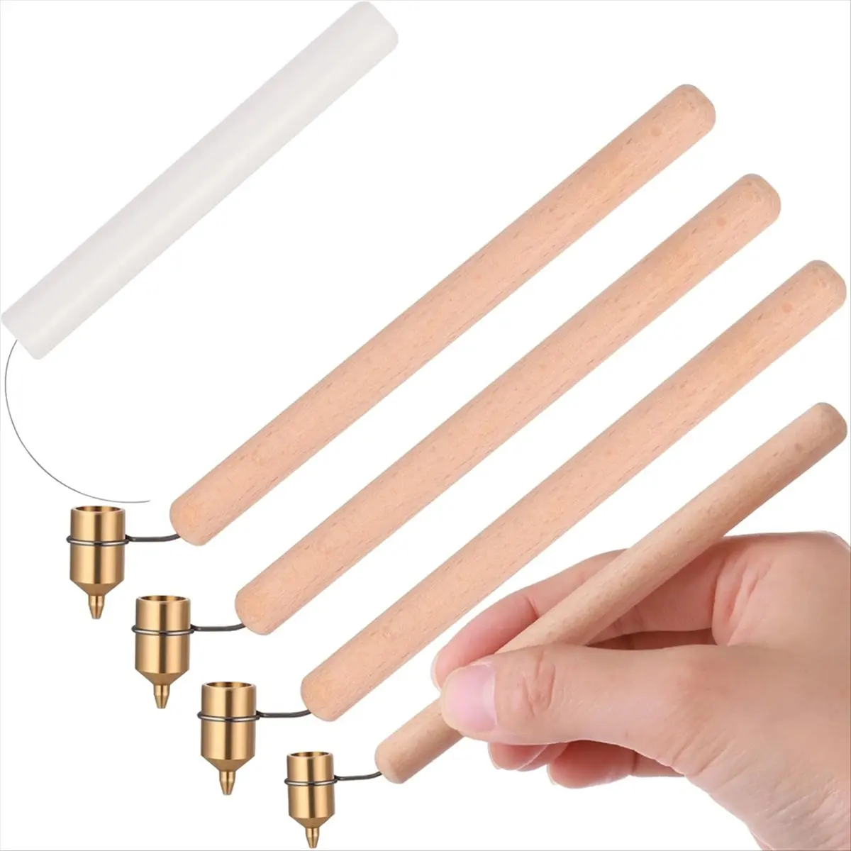 【2237 Popular】0.3mm 0.4mm 0.6mm Hot Crayon Wooden Handle Painting Pen Ruler Pen Decoration Kit Candle Painting Supplies