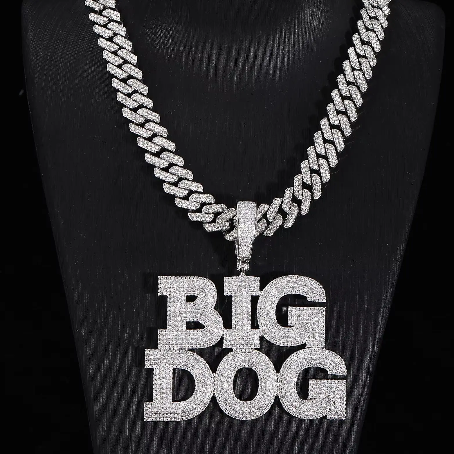 

Custom Cubic Zirconia Name Pendant Iced Out Personal Letter Necklace Cuban Chain Luxury Fashion Necklaces Men's Hip Hop Jewelry