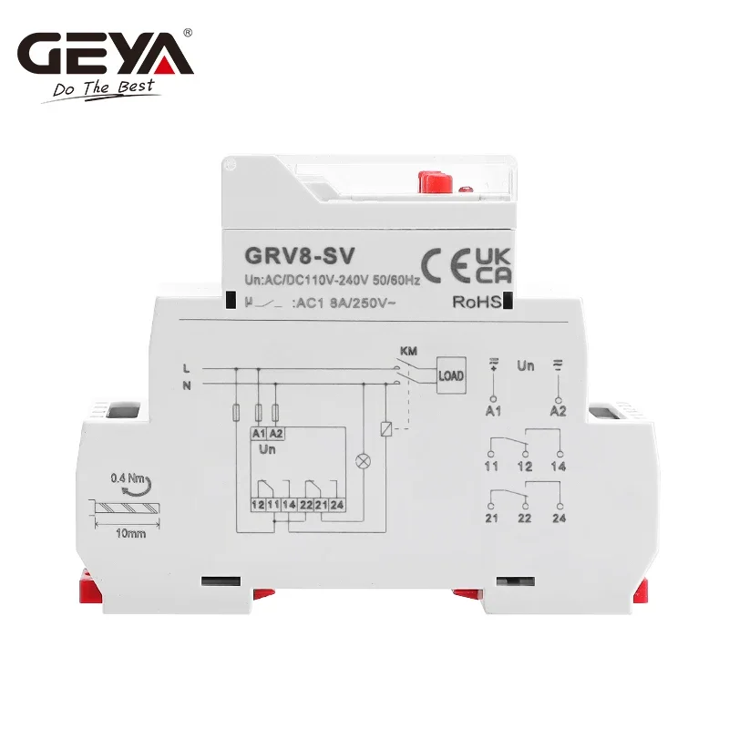 

GEYA GRV8-SV 8A 2SPDT Overvoltage & Undervoltage Protection Relay (Single Phase LCD Digital Display, AC/DC110V~240V)