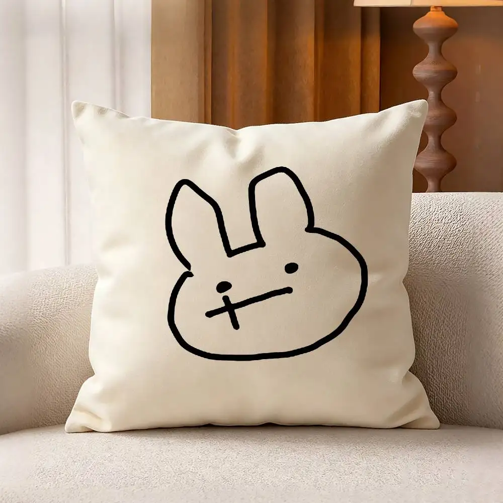 cute B-Bunny Iglesias Blue Lock Square Zipper Cotton Linen Fabric Pillow Cases Bedroom Home Decorative Boys Girls Gift