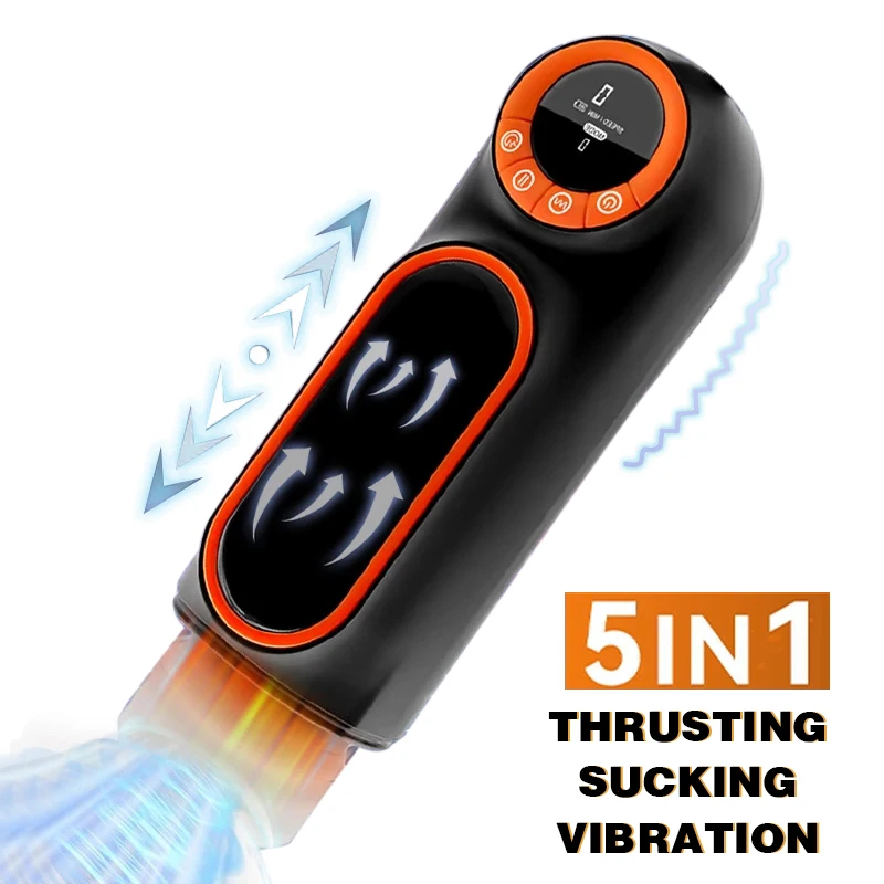 Male Sex Toy Automatic Telescopic Sucking Vibrator Masturbator Cup For Men Real Vaginal Suction Pocket Blowjob Adult Product