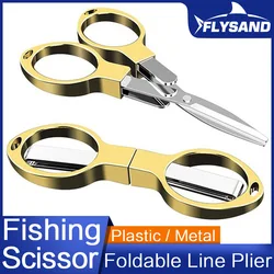 FLYSAND Fishing Line Scissor Portable Folding Safety Scissors Comfortable Zinc Alloy Grip Sharp Stainless Steel Safety Blade