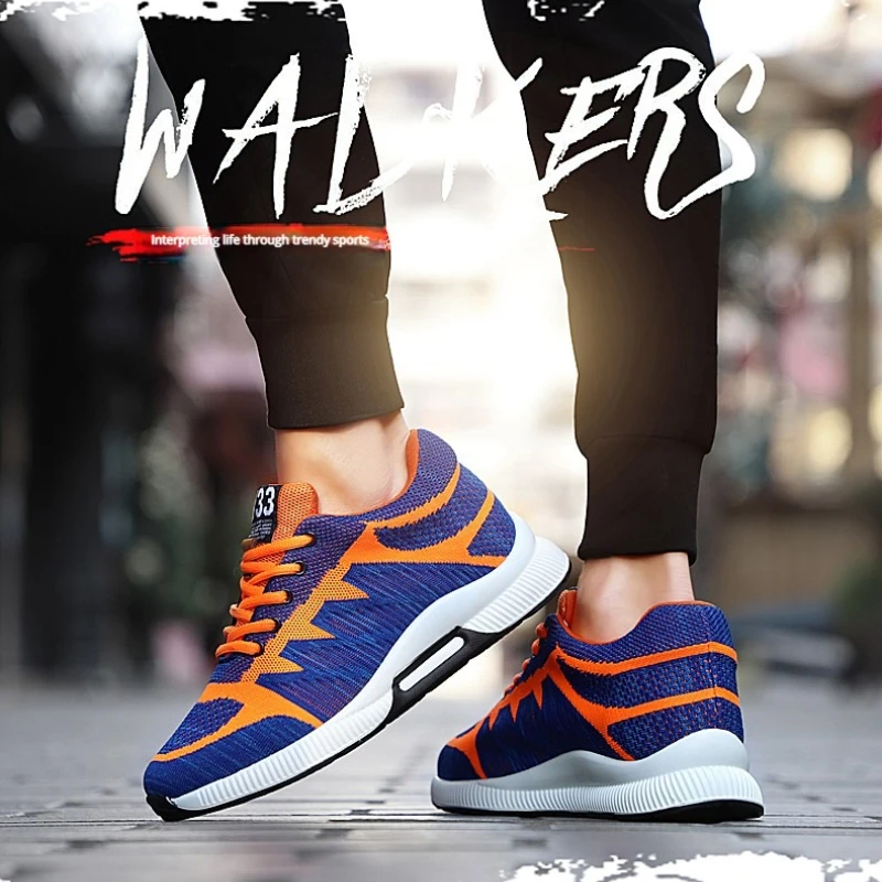 

Мужские кроссовки с закругленным носком, дышащие стильные легкие повседневные высококачественные уличные кроссовки на плоской подошве со шнуровкой