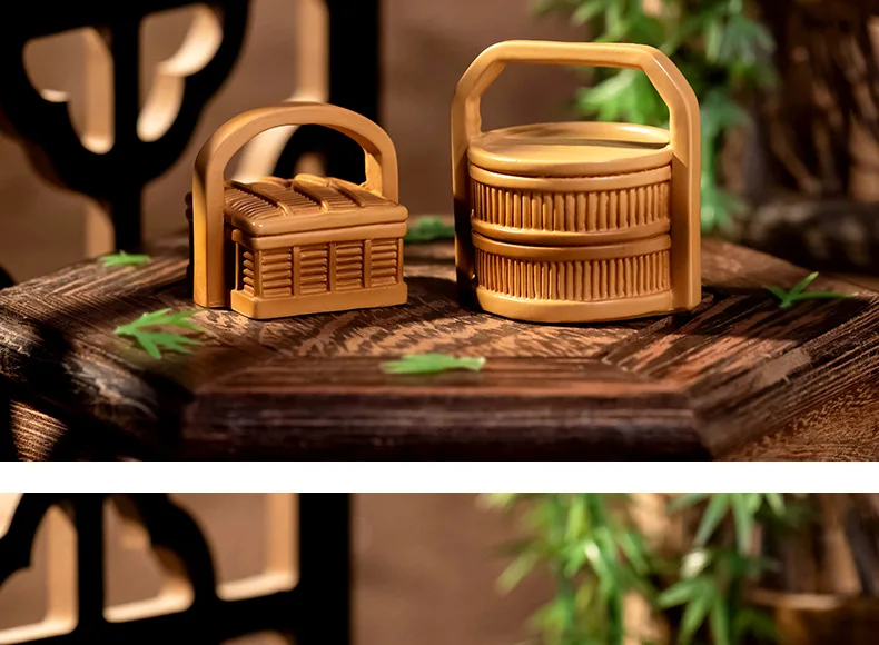 

6 Pcs Simulated Bamboo Food Box Dollhouse Bread Baskets Fairy Garden Animal Plant Pot Decorate Accessories