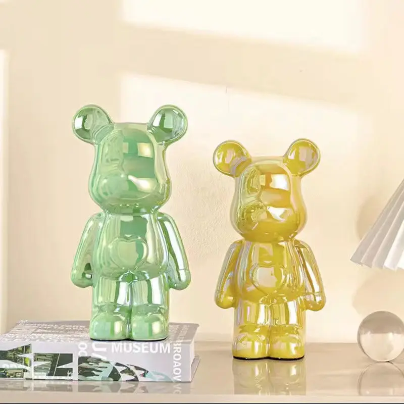 Colorful Bear Statue Desktop Piggy Bank Kid Toy Bedroom Home Decoration Luxury for Living Room Decorative Figurines for Interior