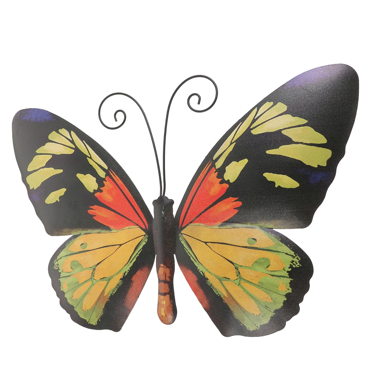 فراشة معدنية جدار الفن ديكور حديد متين في الهواء الطلق معلقة النحت حديقة الديكور مشرق ملون فراشة كبيرة #5