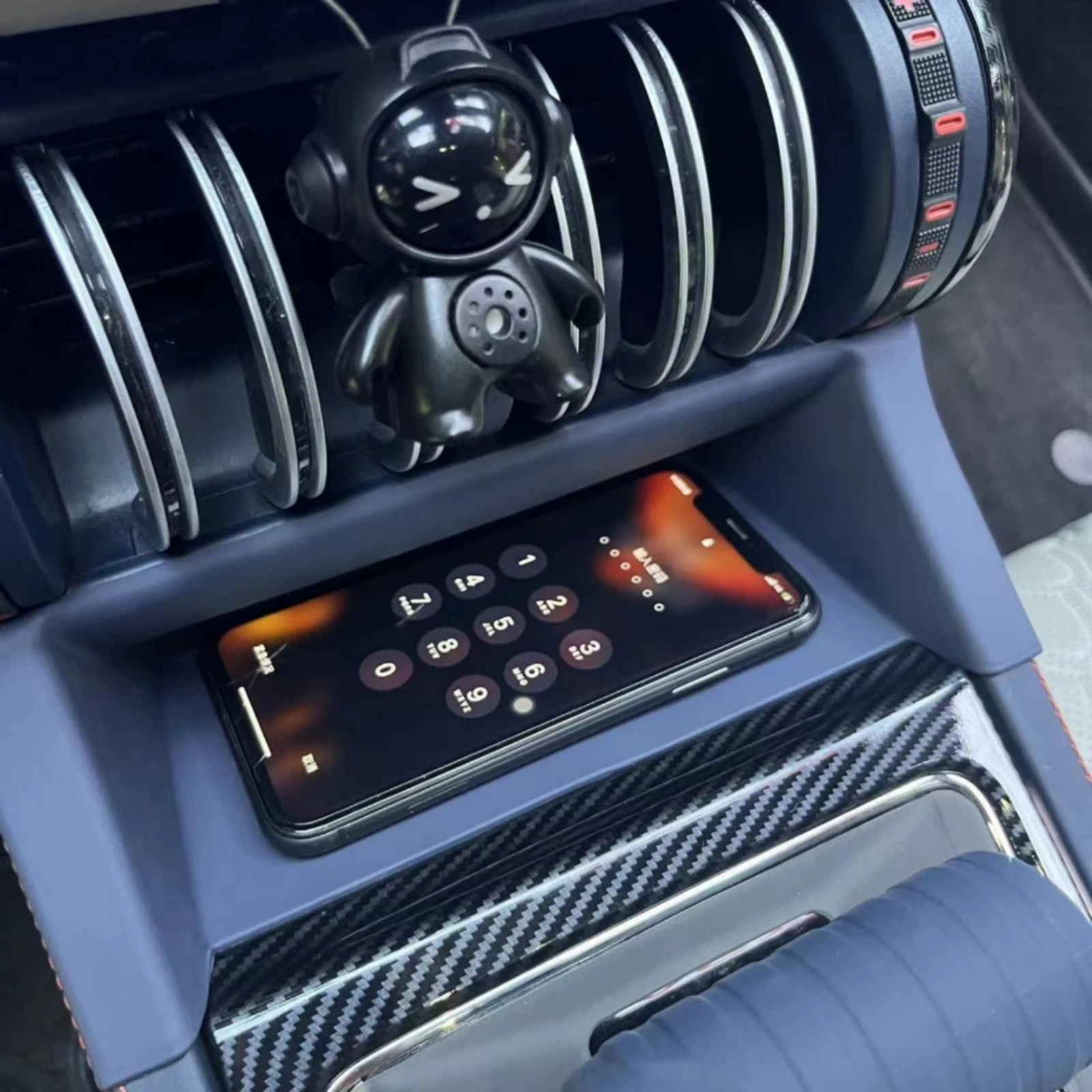 Molded Console Tray Insert Fitted Wireless Charging Mat Center Console Pad Silicone