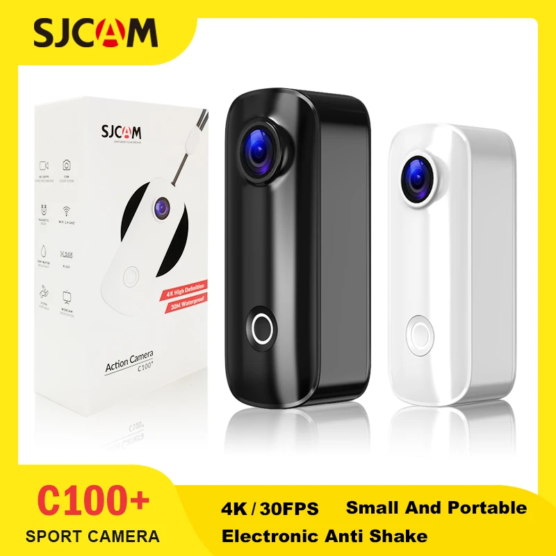 SJCapture d'écran C100 Plus Action Camera, Casque de vélo, Moto, 4K, 30M, Étanche, 2.4G, WiFi, dehors, EIS