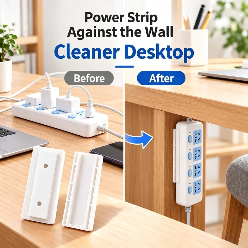 Socket Holder Organizer Socket Fixer Powerful Traceless Wall-mounted Self-adhesive Cable Seamless Power Strip Hold Wire Holder