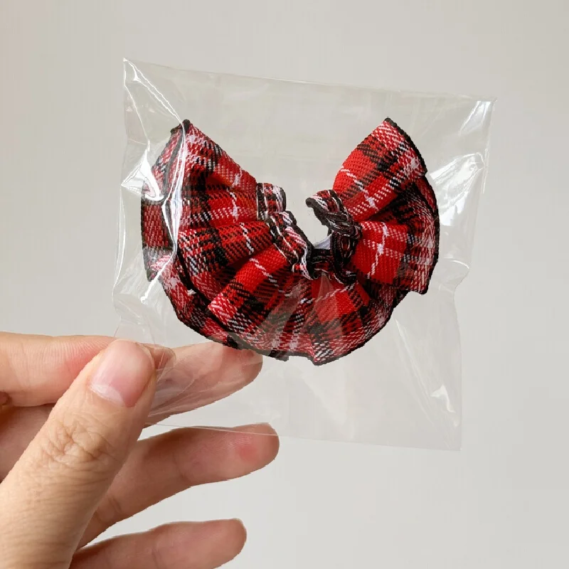 New Labubu Christmas Plush Doll Plaid Skirt Wool Doll Diy Accessories, Mini Doll Plaid Skirt Fashion Matching Diy Manual Produc