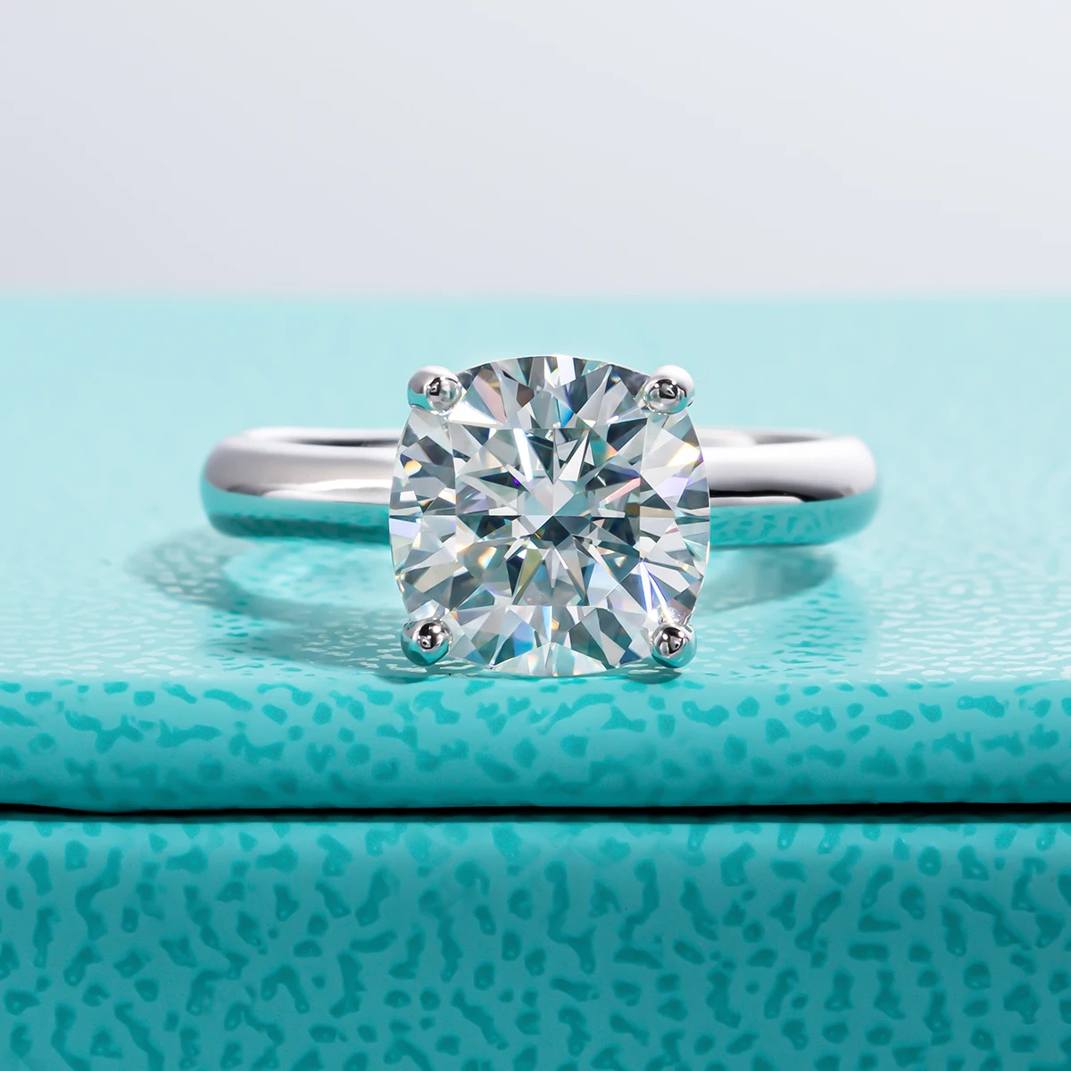 AnuJewel 3,5 ct D Farbe Kissen Cut Moissanite Engagement Hochzeit Ring 925 Sterling Silber Ringe Für Frauen Schmuck Großhandel