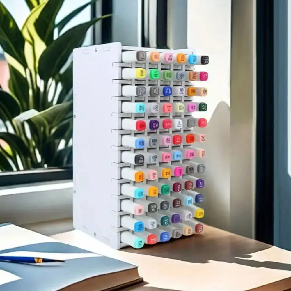 

New PVC Art Marker Rack 72/120/180/240 Grids Large Capacity Marker Pen Holder Multi Slots Pen Container Home Office