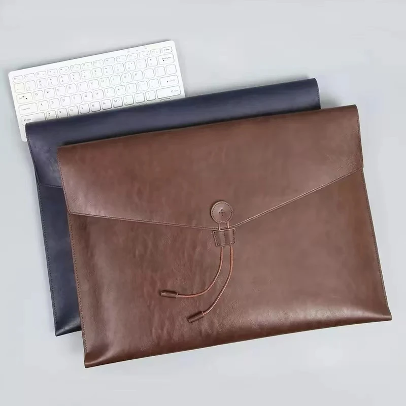 PU Leather Document Bag A3 Drawing Paper File Organizer Document Holder Leather File Bag Quality Magnetic Snap Envelope A3 Bag