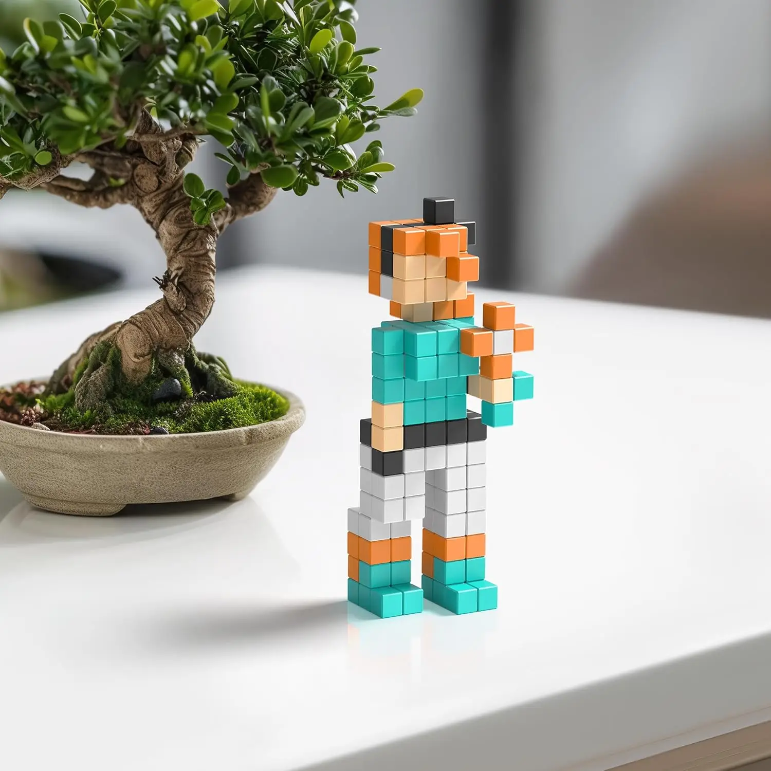 Manga – Winziges Magnetblöcke-Bauspielzeug im Pixel-Kunststil mit kostenloser App – 5/16-Zoll-Kunststoffwürfel mit 6 Magneten im Inneren – Ope